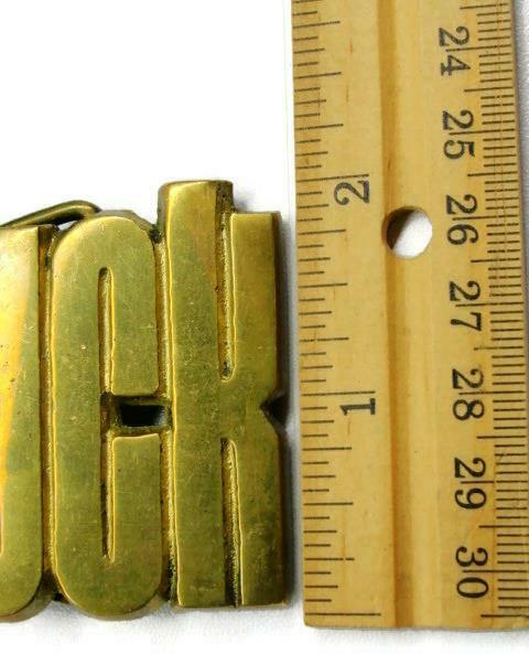 1978 CHUCK By Baron Buckles (BBB) Taiwan 4067 Solid Brass Vintage Belt Buckle