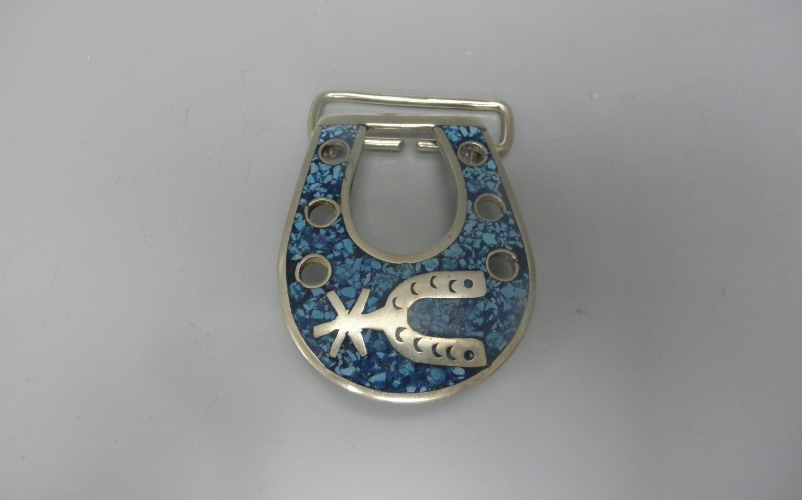 LARGE ALPACO MEXICO INLAID BELT BUCKLE 3″