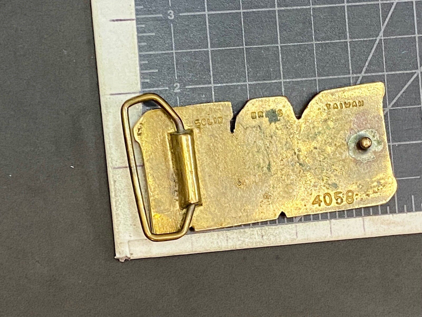 Vintage Solid Brass Taiwan Outlined Block Letter Name Dan Vintage Belt Buckle