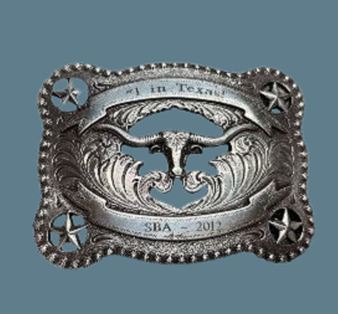 1 in Texas SBA 2012 Nocona Shooting Star Bull Head Cowboy Belt Buckle Silver