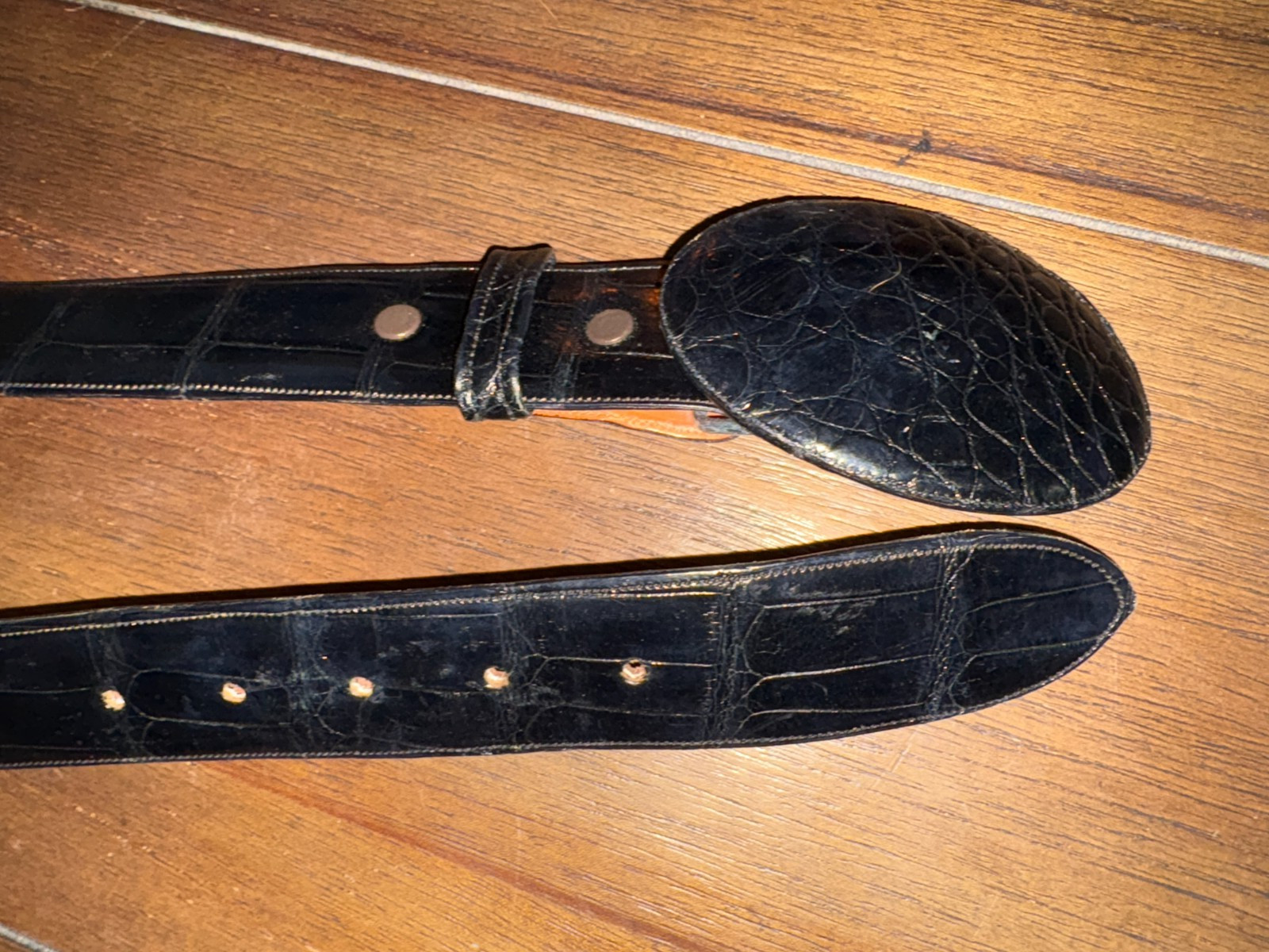 LITTLE’S SAN ANTONIO BLACK ALLIGATOR WESTERN BELT 31″ MENS/WOMENS NEW NWOT