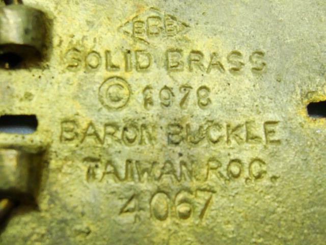 1978 CHUCK By Baron Buckles (BBB) Taiwan 4067 Solid Brass Vintage Belt Buckle