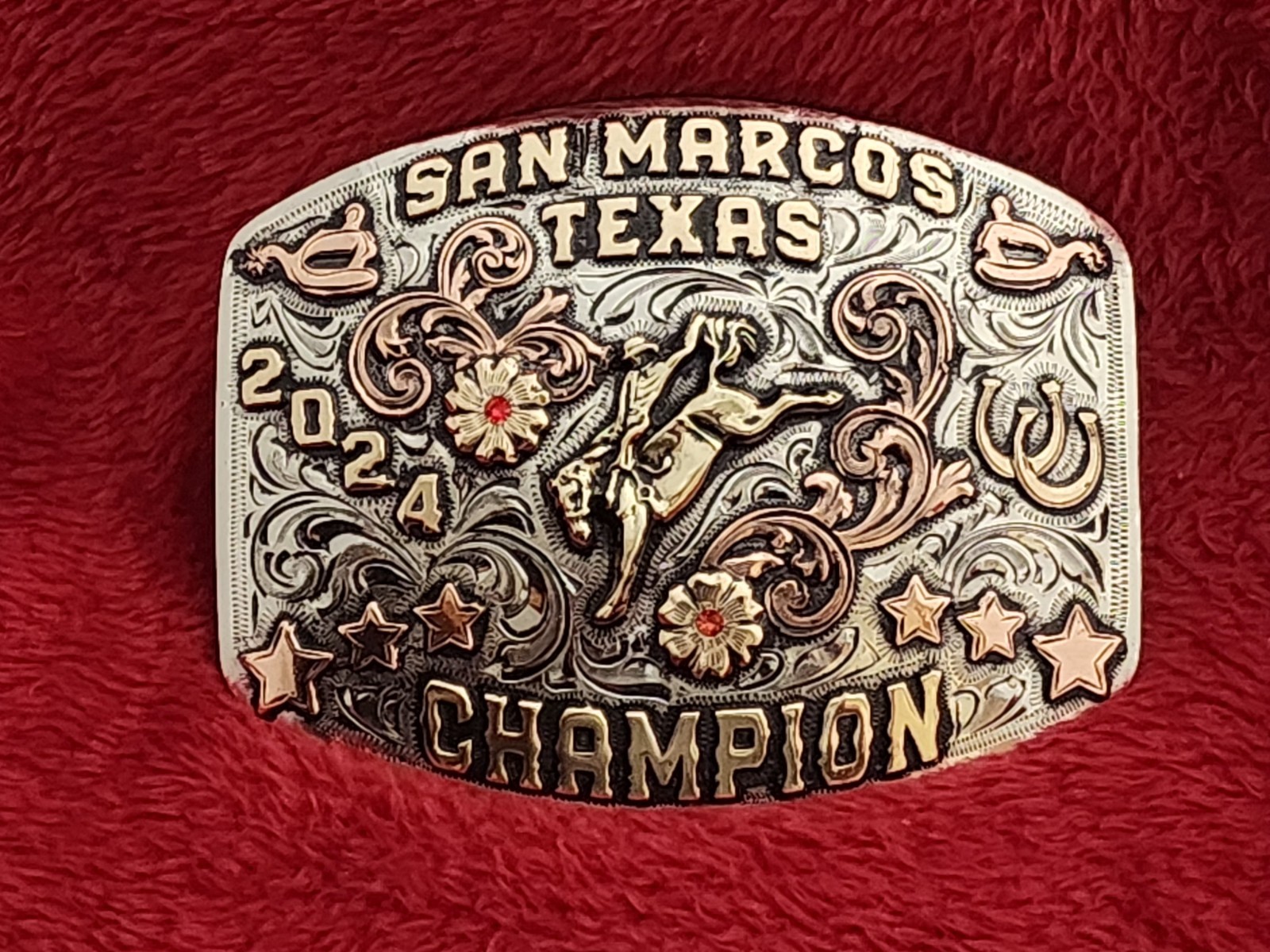 Bronc Riding Rodeo Champion Trophy Buckle☆SAN MARCOS TEXAS☆2024☆R14