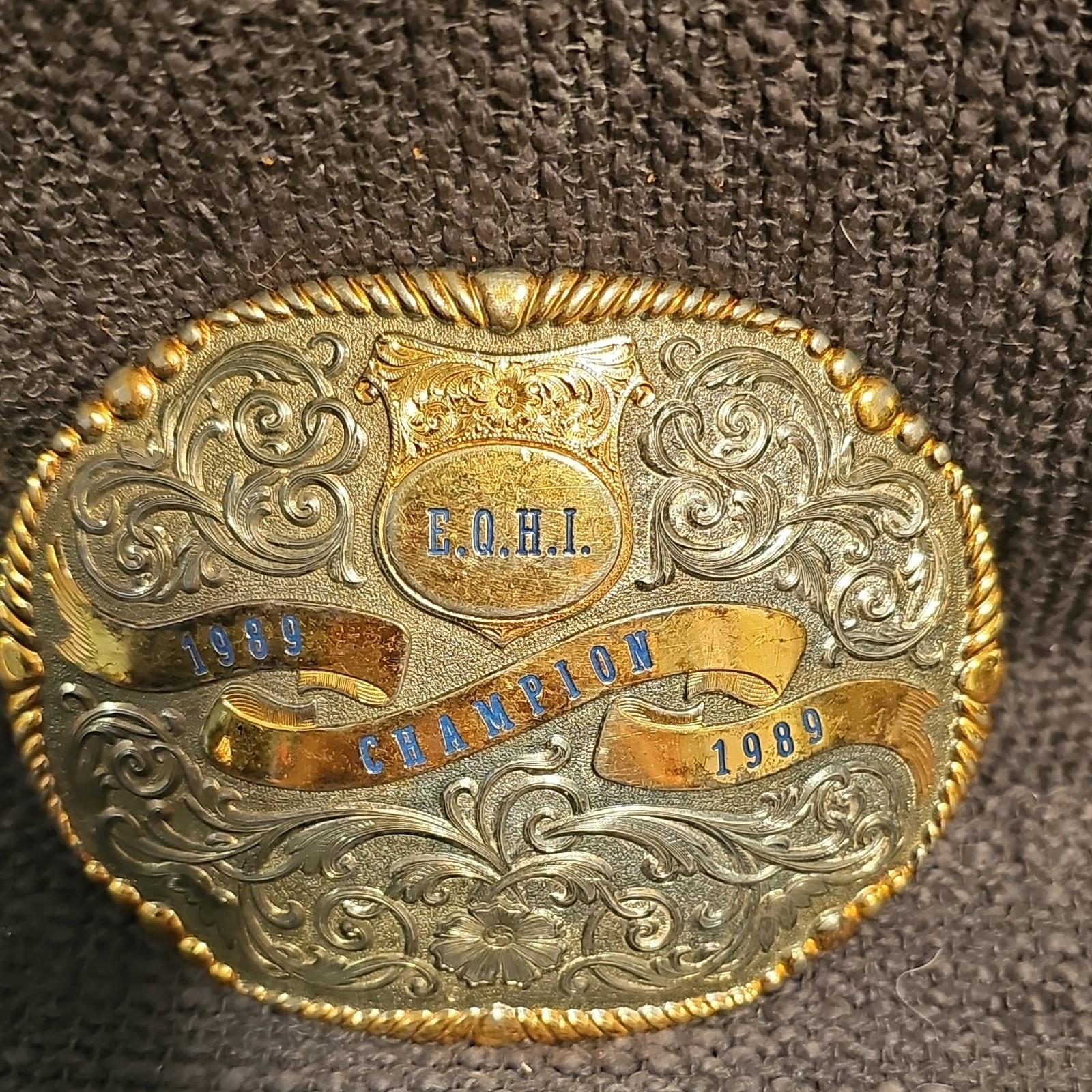 Vintage Gist Silver And Gold Overlay Belt Buckle