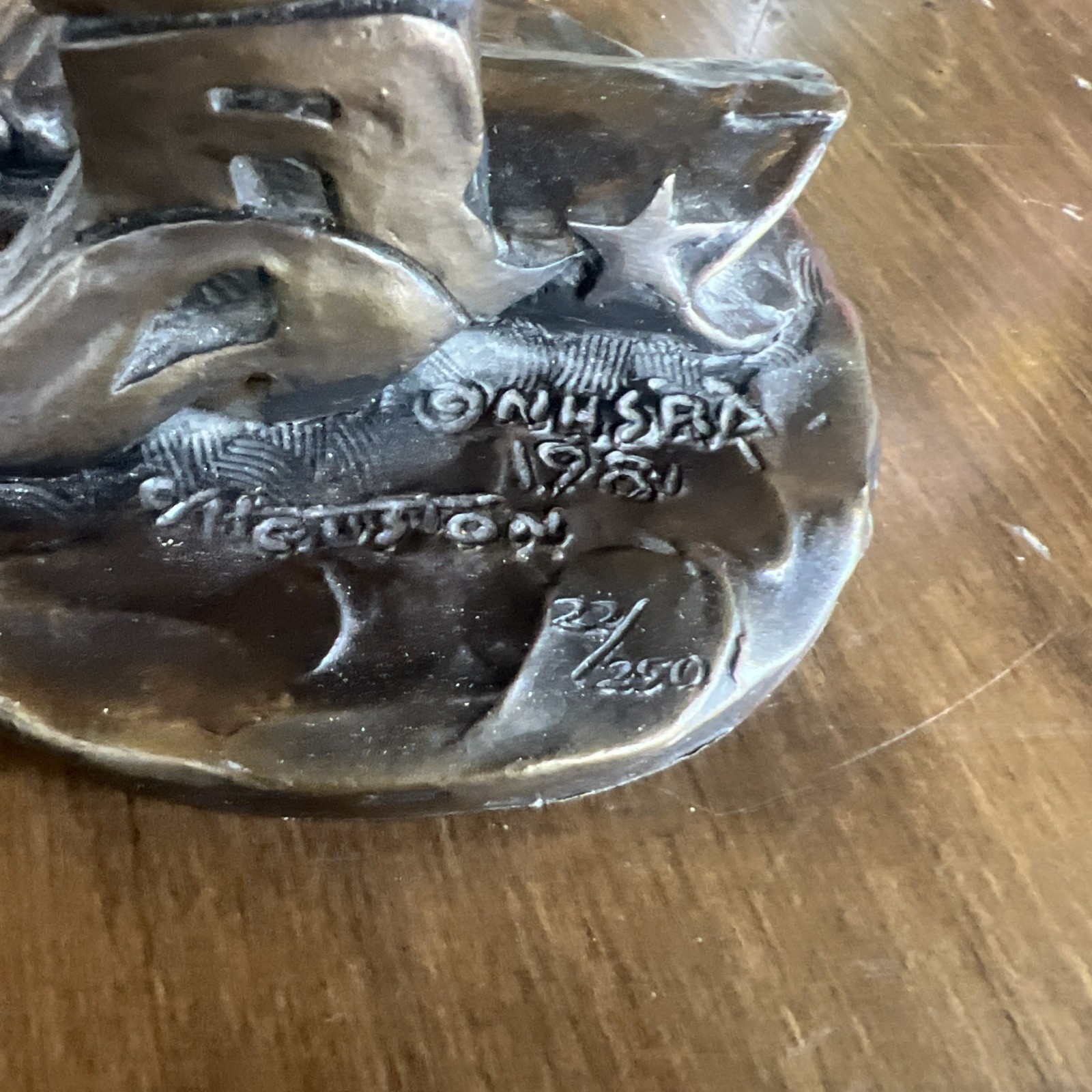 Vintage 1981 NHSRA Bronze Cowboy Boot Rodeo Sculpture Signed And Numbered