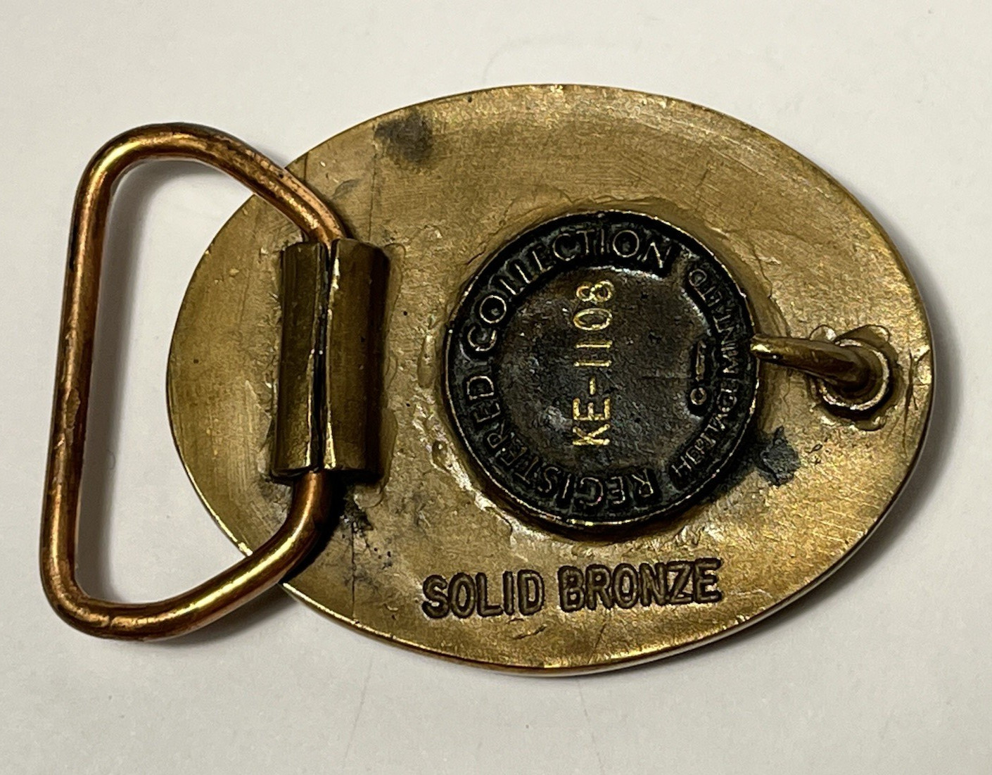 Pendleton Round-Up LET’ER BUCK Solid Bronze Small Belt Buckle Heritage Mint LTD.