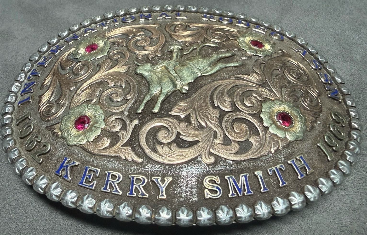 GIST Belt Buckle international rodeo association Sterling Silver 14k 10k GRAND