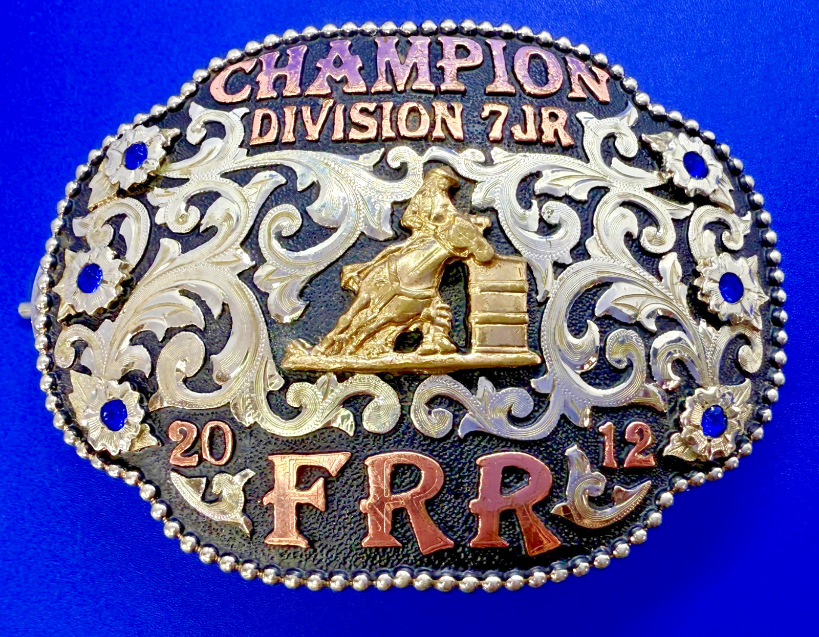 Champion Division 7JR FRR 2012 Rodeo Barrel Racing Trophy Belt Buckle