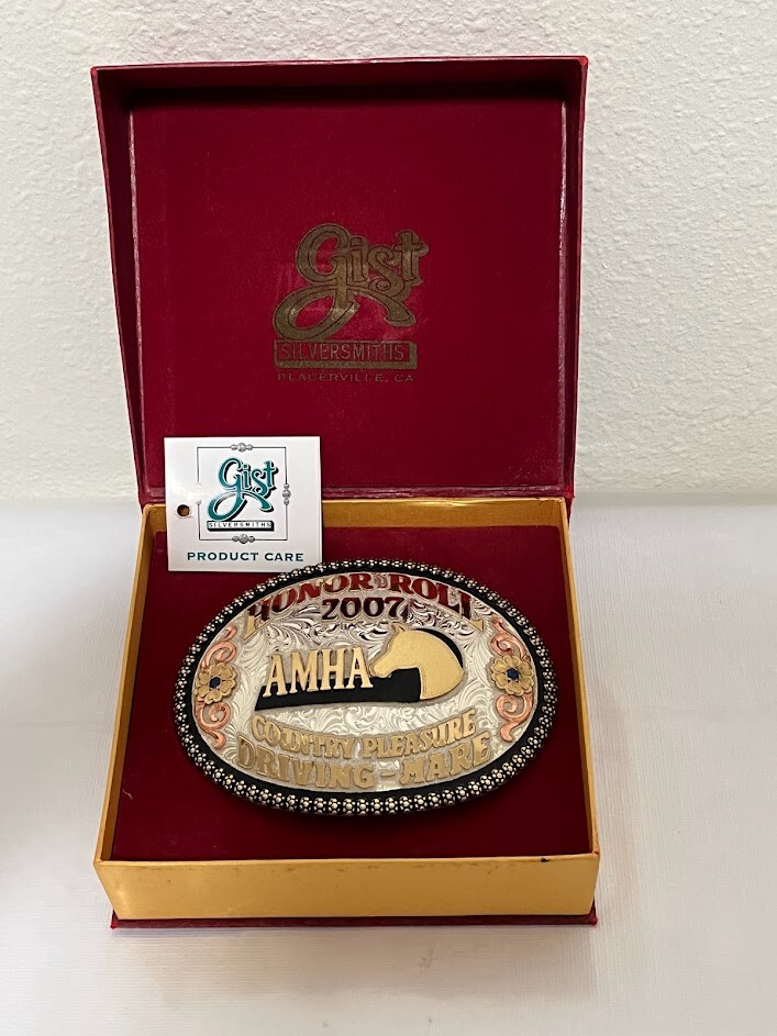 2007 Gist AMHA Sterling Silver Buckle Overlay Gems Miniature Horse Driving Mare