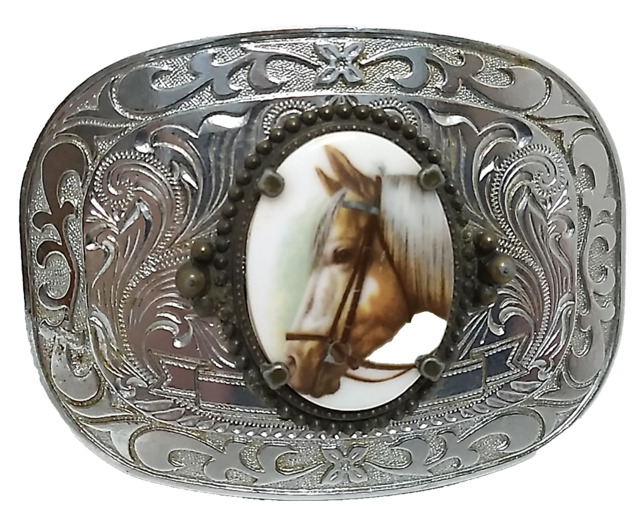 Western Cowgirl Horse Silver Color Women Unbranded Belt Buckle