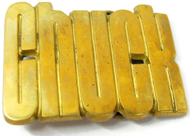 1978 CHUCK By Baron Buckles (BBB) Taiwan 4067 Solid Brass Vintage Belt Buckle