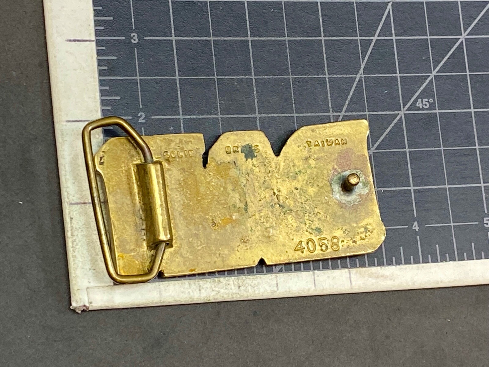 Vintage Solid Brass Taiwan Outlined Block Letter Name Dan Vintage Belt Buckle
